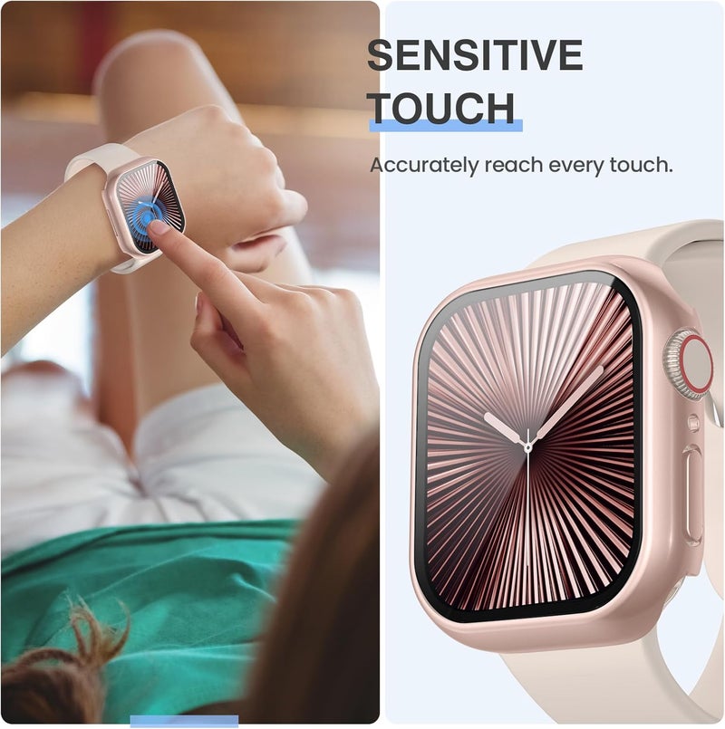 Tensea [3PCS for Apple Watch Screen Protector Case Series 11/10 42mm Accessories, iWatch Protective Face Cover for Women Men, Tempered Glass Film Hard Bumper for iPhone Watch 42 mm - Image 5